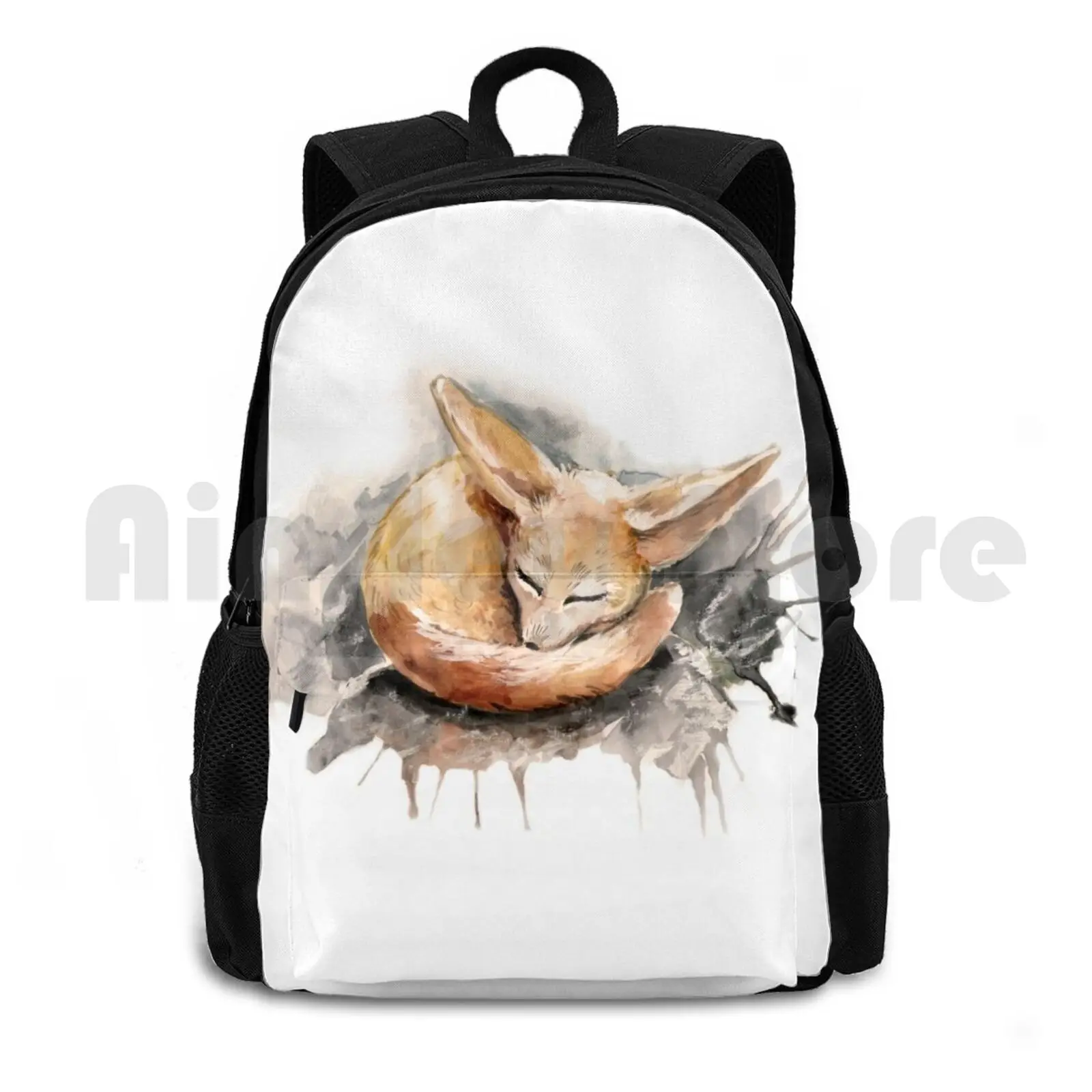 Fennec Fox Outdoor Hiking Backpack Riding Climbing Sports Bag Sleepy Sleep Fennec Fox Aquarelle Animals Wild Nature Baby Kids