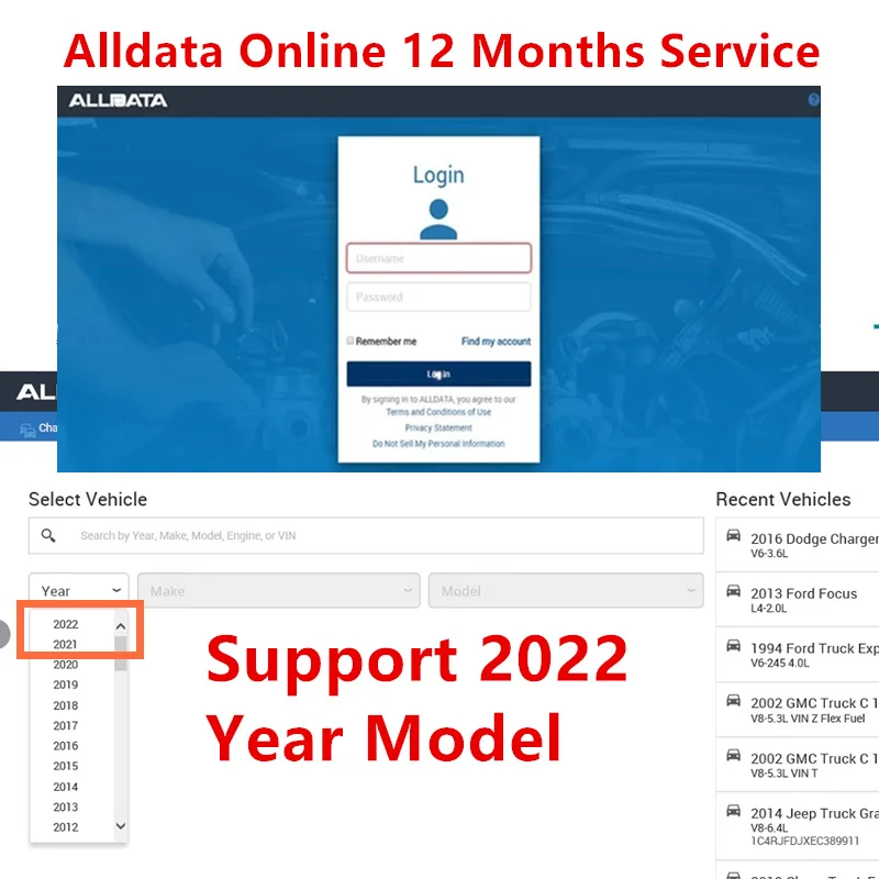 

Ture Newest Alldata Online Software Auto repair software support 2022 year newest models Alldata online Account 12 month service