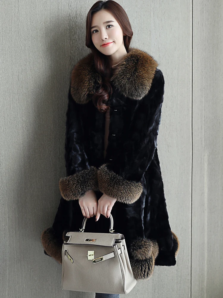 

Real Mink Coat Female Luxury Natural Fur Coats Winter Jacket Women Korean Long Jackets for Women Clothes 2020 MY4100