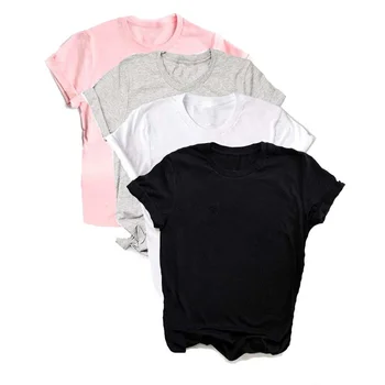 Maycaur Breathable New Women Short Sleeve T-shirt Print T-Shirt Multi Pure Color T Shirt Fashion Sports Breathable Tshirt Female