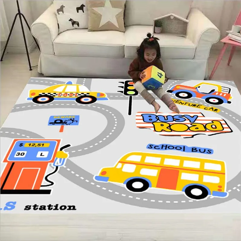 City Streets Carpet 3D Printed Carpet Square Anti-Skid Area Floor Mat Rug Non-slip Mat Dining Room Living Soft Carpet 02