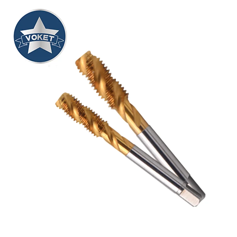 VOKET HSSE-M35 JIS Standard With TIN Spiral Fluted Tap SM S M 3/32 1/8 9/64 11/64 3/16 13/64 1/4 9/32 3/8 Machine Thread Taps
