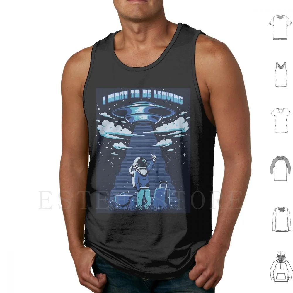 Abduction! Tank Tops Vest Sleeveless Scape Aduction Ufo Desing Ilustration Package Leave The Planet Planet Outside Universe