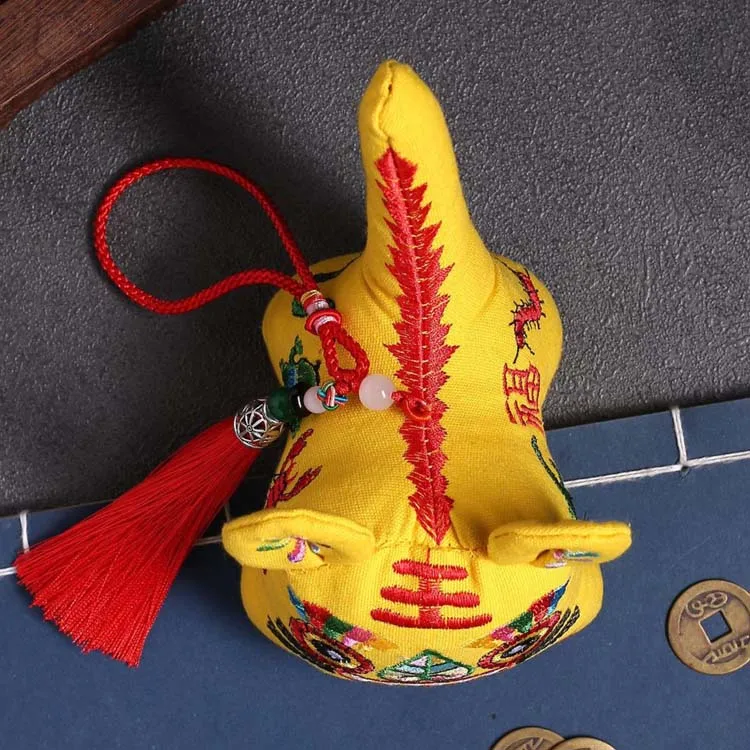 Chinesischen Traditionellen Tuch Stoff Tiger Puppe Glück Spielzeug Neue Jahr Neugeborenen Baby Geburtstag Geschenk Stickerei Ornamente Auto Anhänger – Detail 15