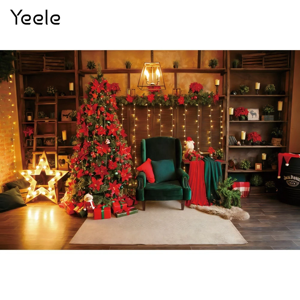 Yeele Interior Christmas Tree Backdrop Sofa Baby Family Portrait Photocall Background Photographic Photography For Photo Studio