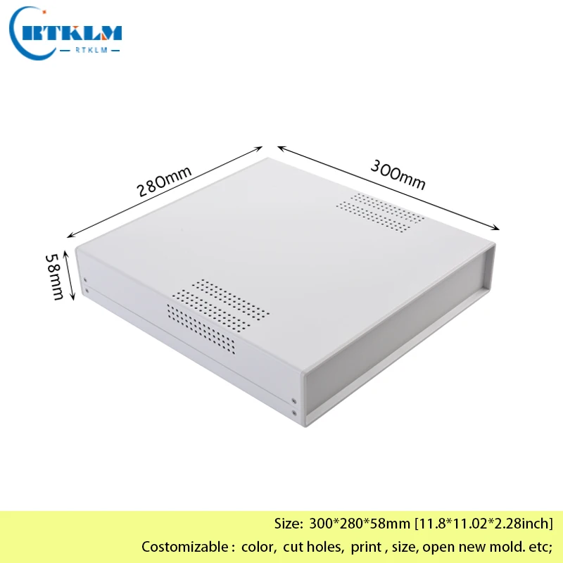 Iron Electronic Project Case DIY Electrical Power Amplifier Box Iron Junction Box CCTV Metal Instrument Box 300*280*58mm