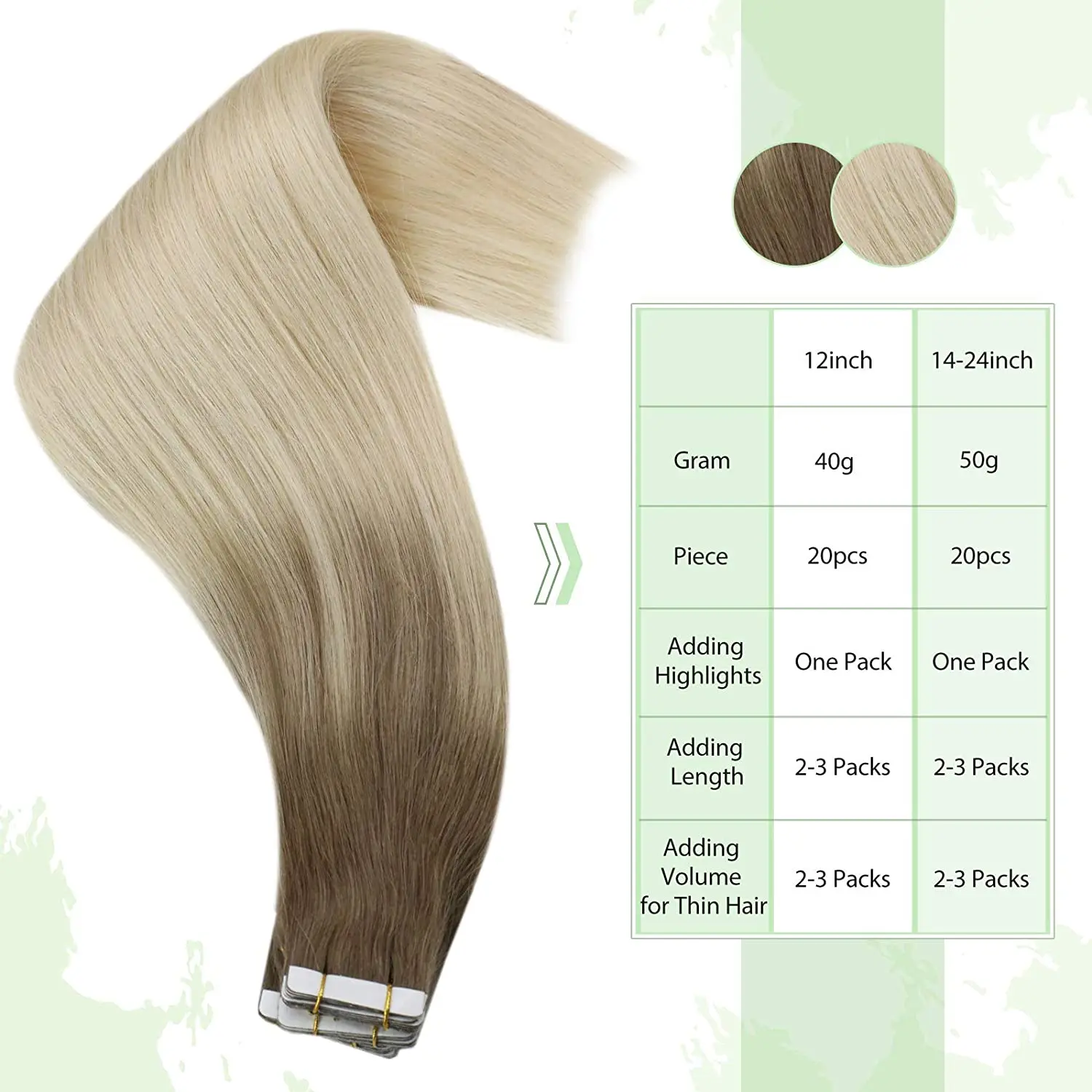 Vesunny Tape In Hair Extensions Silky Straight Haar 100% Echt Menselijk Haar Onzichtbare Zwarte Naadloze Tape In Human Hair Extensions