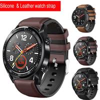 22mm Leather silicone watch strap for Huawei Watch GT GT2 46 Smart watch Accessories bracelet for Honor Watch Magic 2 46mm band