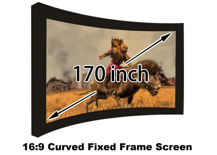 

HD 170inch 16:9 Projection Screen Curved Fixed Frame With Black Velevt Side For Home Cinema Theater 3D Video Projector Fabric