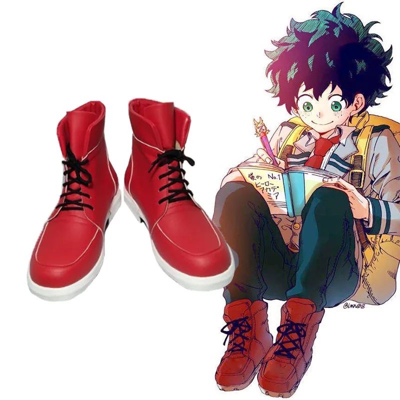 Anime My Hero Academia Midoriya Izuku Cosplay Red Shoes Custom Made