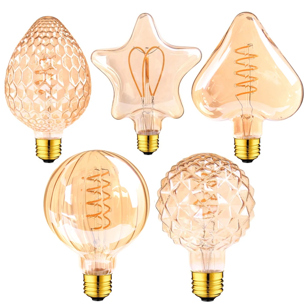 Grensk E27 Dimmable Led Lamp Spiral LED Filament Bulb T25 C35 3W 2200K Retro Vintage E12 E14 220V Led Lights Decoration for Home