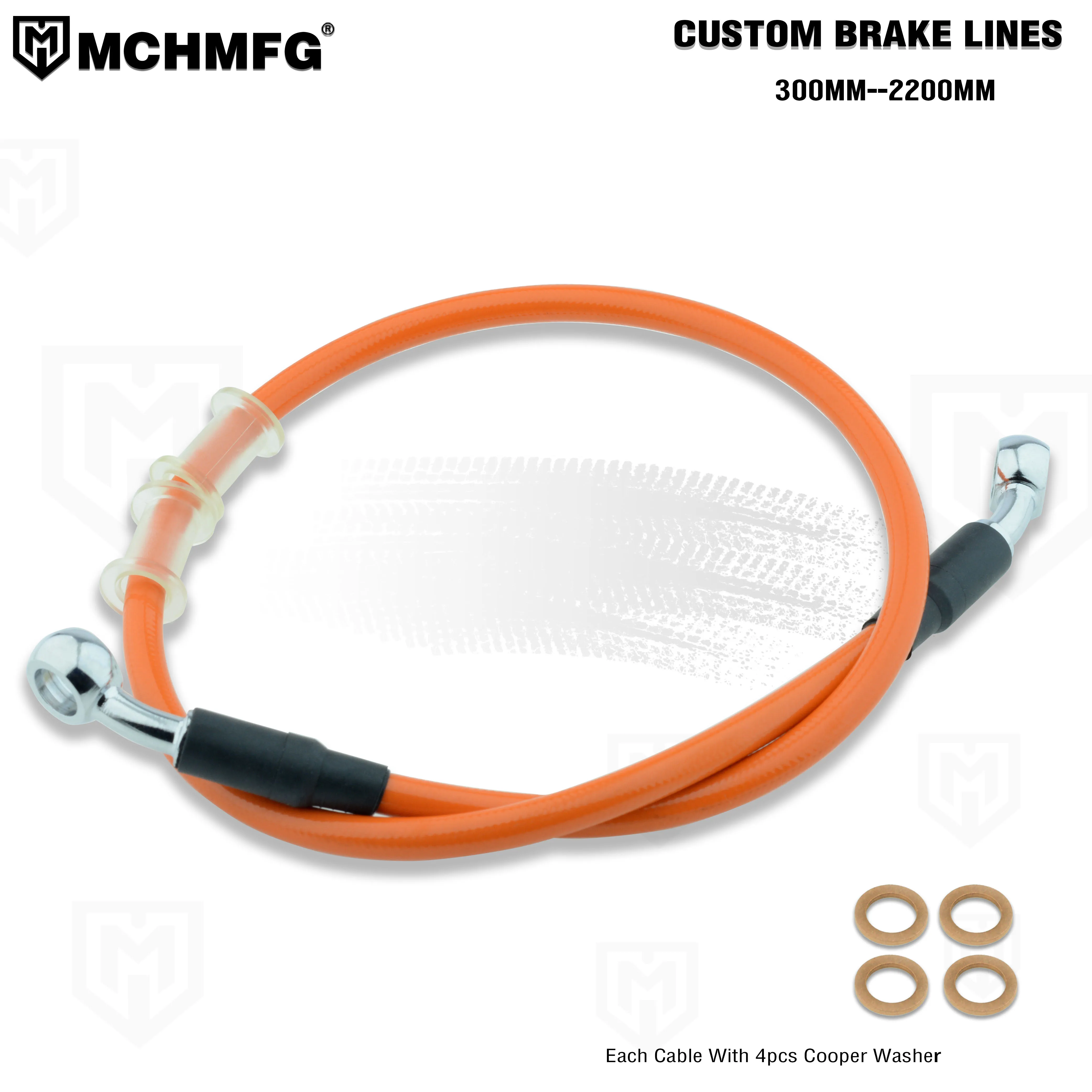 Zabrudzenia motocyklowe rower splatana linka hamulcowa przewód giętki stalowy kabel hamulcowy hydrauliczna rura Banjo 300mm-2200mm do motocykli Universal Racing — zdjęcie 7