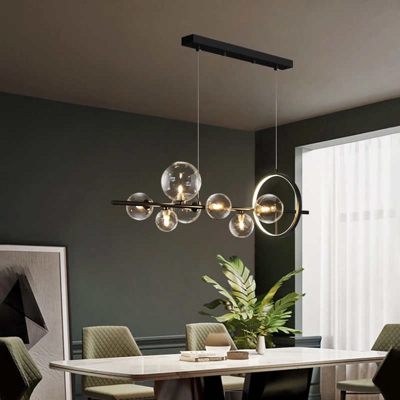 Modern American industrial style pendant lamp restaurant light creative bar table glass bubble Hanging chandelier Lustre G9 Bulb