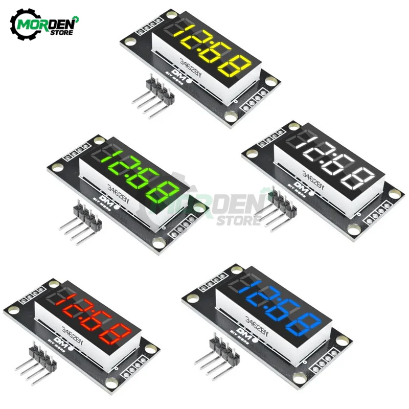 0.36Inch TM1637 4-Digit Digital LED Display Module For Arduino I/O 7 Segment Clock Red Green Blue Tube Serial Driver Board Pack