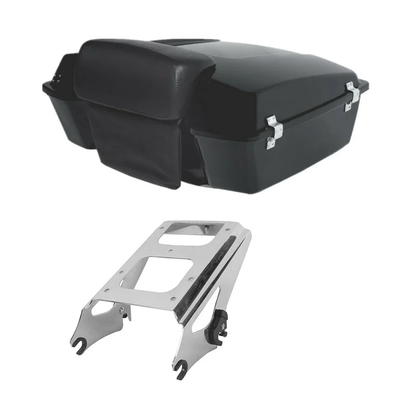 

Motorcycle Chopped Pack Trunk Backrest Rack For Harley Tour Pak Touring Road King Electra Glide Street Glide 2009-2013