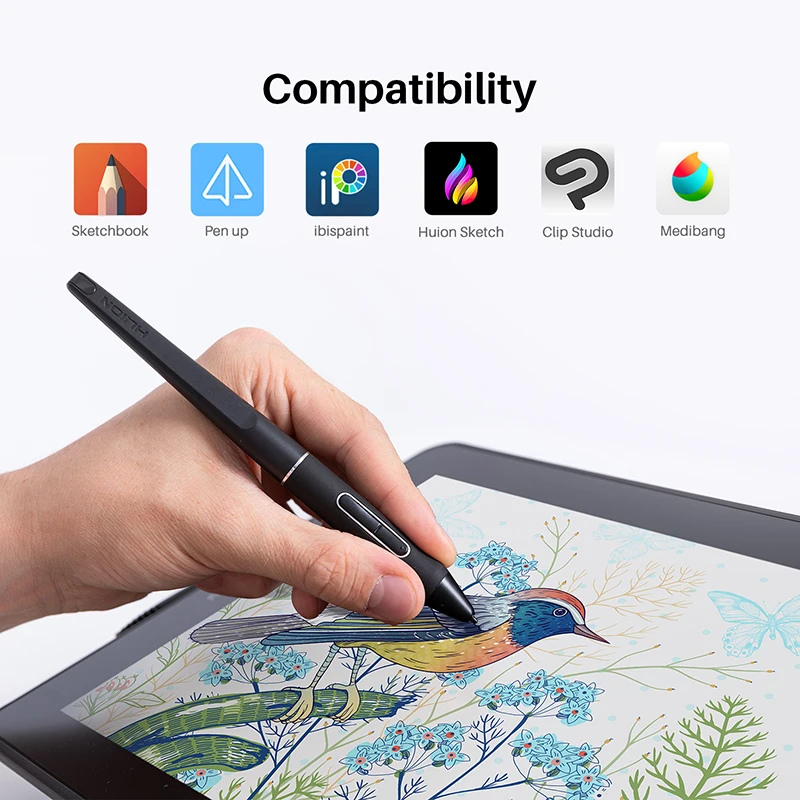 Huion Kamvas 13 Graphics Tablet Monitor AG Glass Pen Display Drawing Screen 8192 Battery-free Stylus for Android Windows MacOS