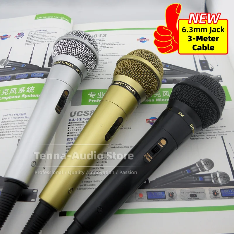 3-Meter Cable Dynamic Microphone Microfone For Karaoke Speaker PA Power Amplifier Mikrofono KTV System Loudspeaker Microfono