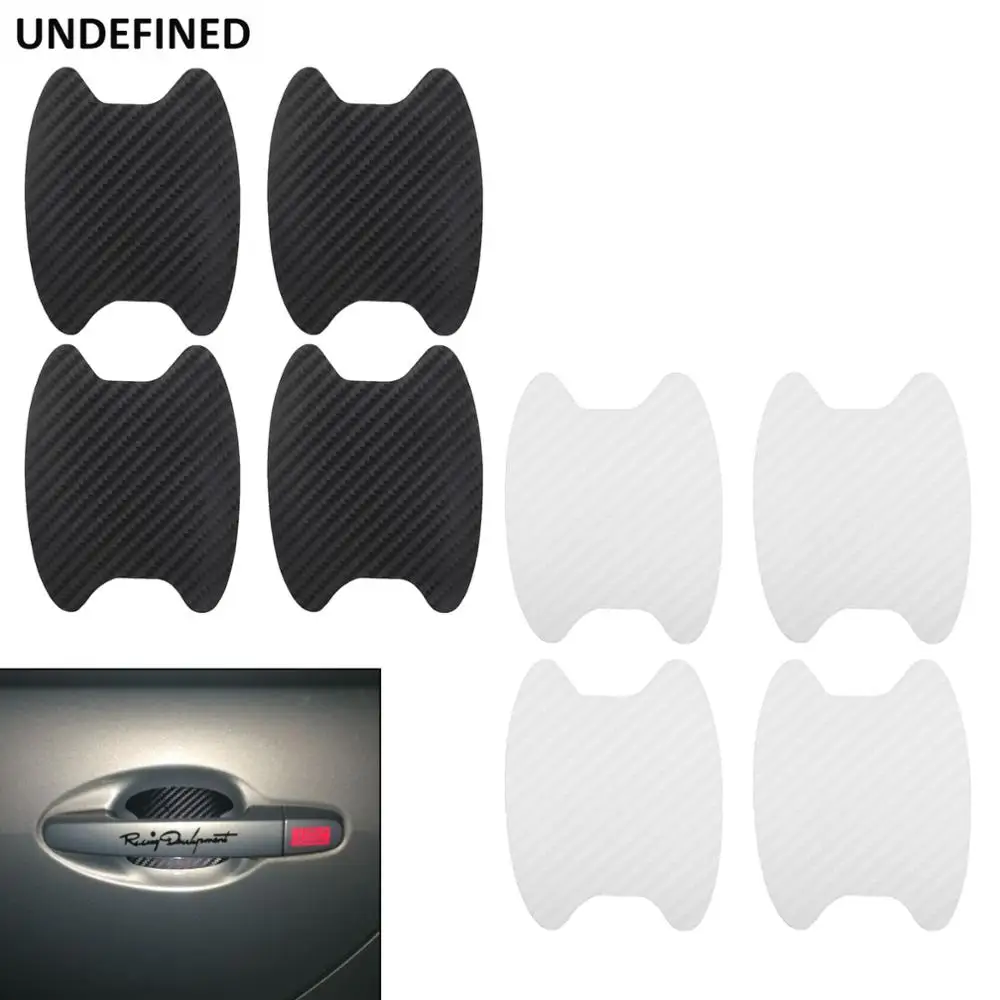 4Pcs Car Door Sticker Carbon Fiber Scratches Resistant Cover Auto Handle Protection Film Exterior Styling Accessories