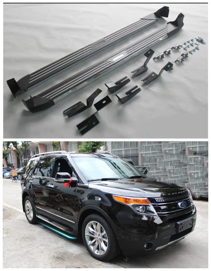 Running Boards Auto Side Step Bar Pedals High Quality Grain Design Nerf Bars For Ford Explorer 2011 2012 2013 2014 2015