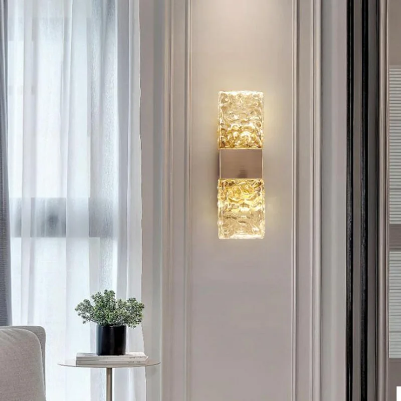 

Modern Luxury LED Wall Lamp Living Room Bedroom Crystal Light Lamp Simple TV Background Wall Aisle Staircase Lamp