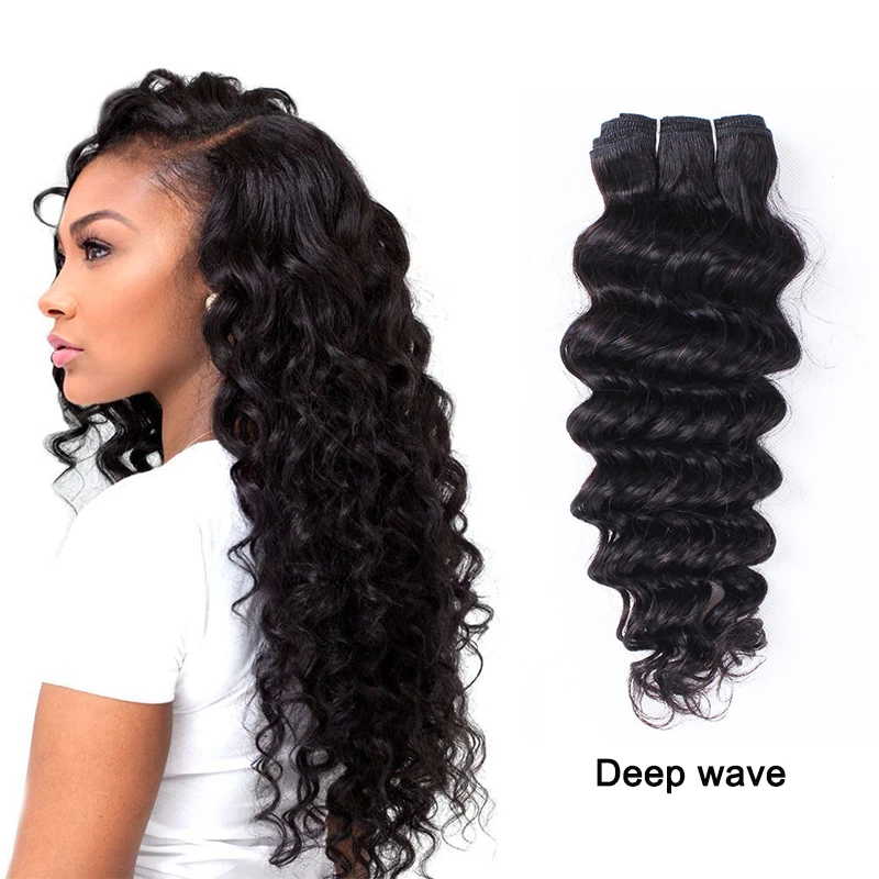 Deep Wave Hair Bundles 300g/Lot Indian Curly Human Hair 10-26 Inches Remy Hair Extension No Shedding KissHair