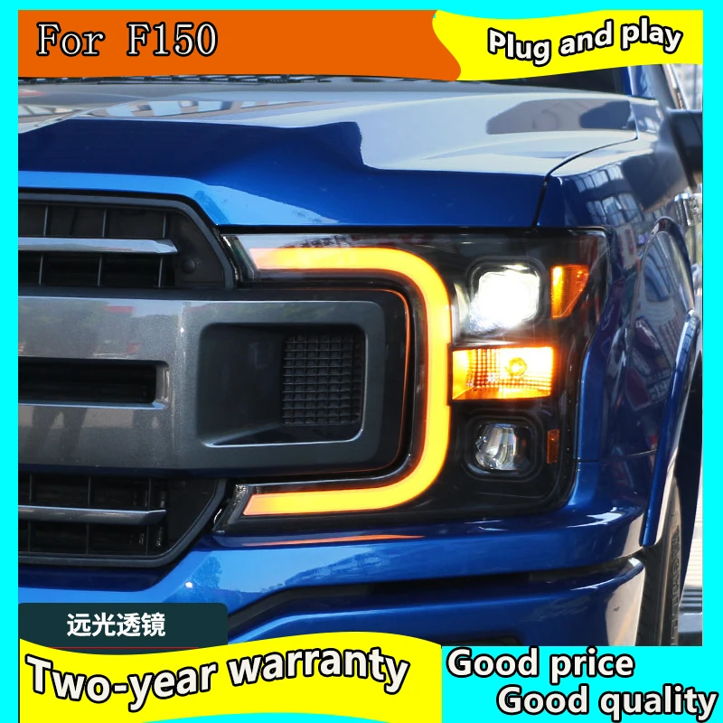 Car Styling Head Lamp case for Ford F150 Raptor LED Headlights 2018 DRL Daytime Running Light Bi-Xenon HID Accessories