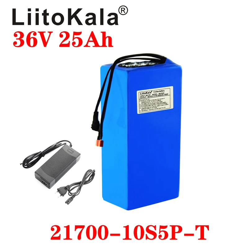 LiitoKala 36V Battery 25ah ebike battery 20A BMS 36V 25AH 21700 10S5P Lithium Battery Pack For Electric bike Electric Scooter