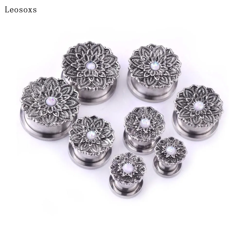 Leosoxs-tapones para los oídos de acero inoxidable, joyería de expansión de oreja humana, Piercing corporal, 5mm-25mm, 1 pieza