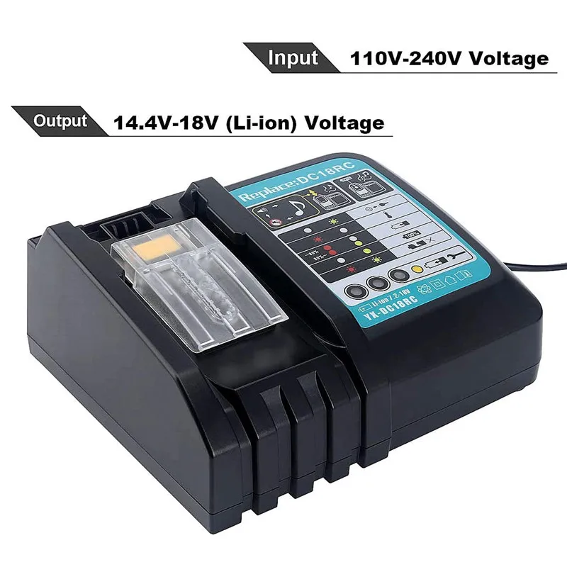 DC18RCT Li-ion Battery Charger for Makita Charger 18V 14.4V BL1830 Bl1430 DC18RC DC18RA Power tool 3A Charging Current