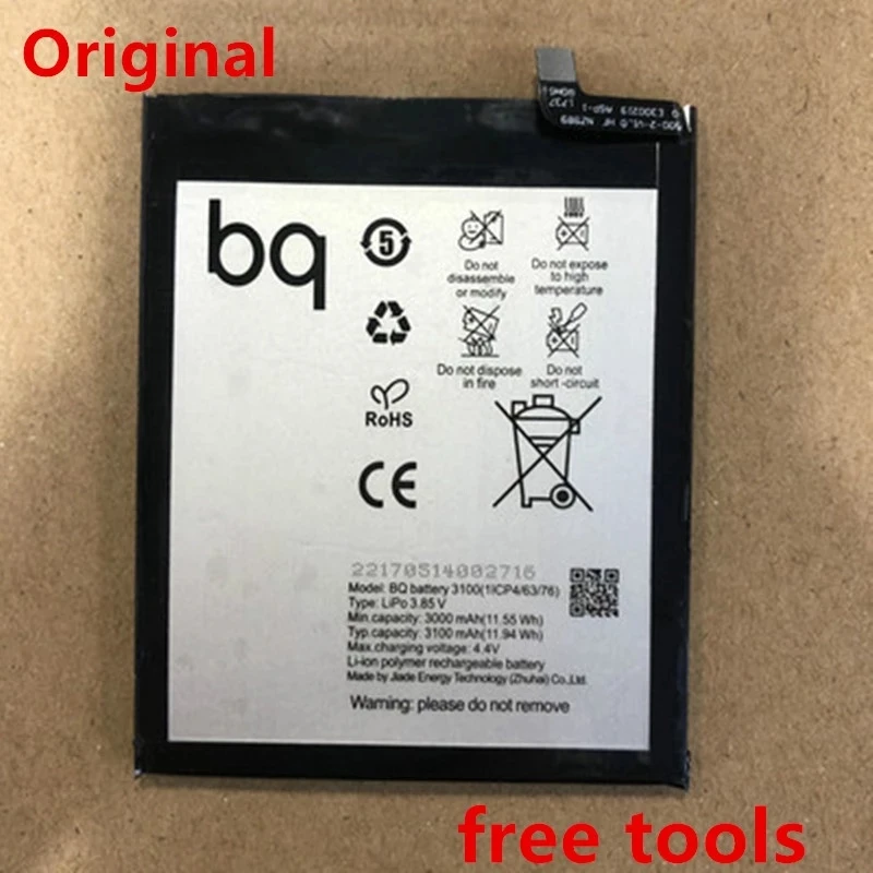 

100% Original 3100mAh Phone Battery For BQ Aquaris X X Pro Phone High quality Batteries With Tools+Tracking Number