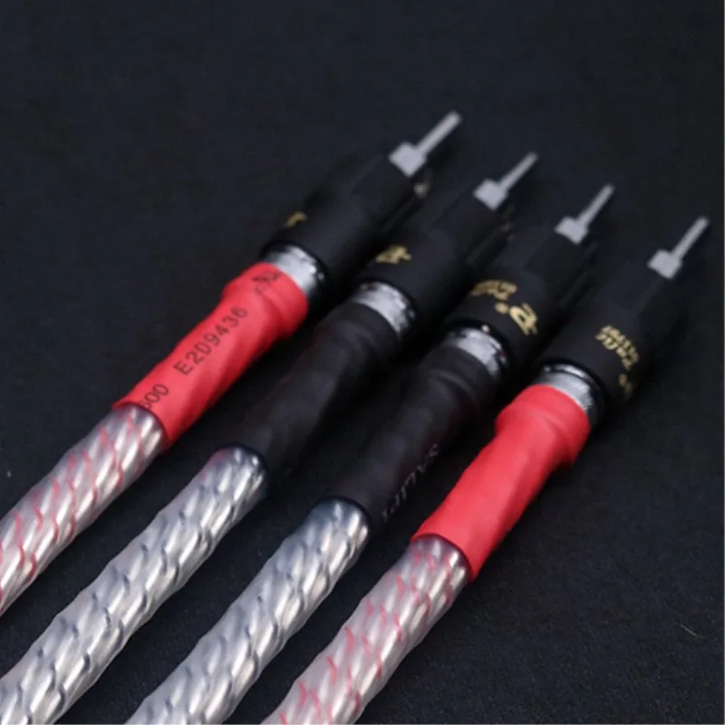 hifi 4 PCs 20 cm long 8-adrig Valhalla OFC copper silver plated Banana plug y plug jumper DIY speaker cable HiFi