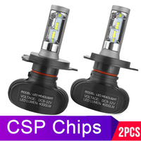 2PCS S1 Auto H3 H8 H11 H4 Led H7 Bulb Car Headlight High Low Beam 50W 8000LM 12V 24V Fog Light Kit CSP/SMD Chips Car Lights