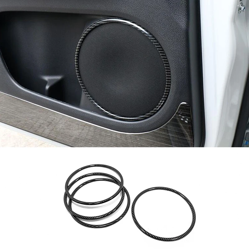 ABS Carbon fibre For Honda Vezel HR-V 2014 2015 2016 2017 2018 Accessories car Door internal Speaker Ring Decoration Cover Trim