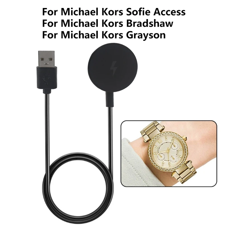 Adaptor Daya Kabel Pengisi Daya Jam Tangan Portabel Kompatibel dengan Aksesori Jam Tangan Pintar Dok Pengisi Daya Akses Michael-Kors