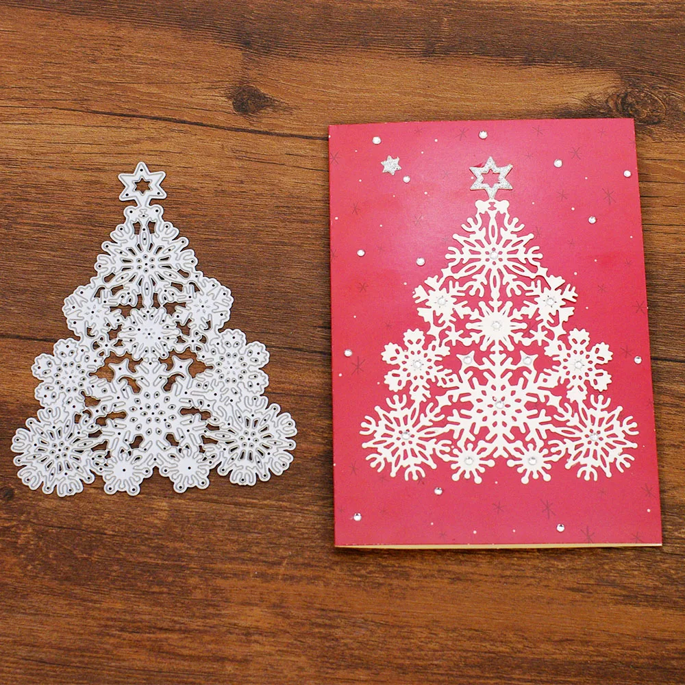 Christmas Tree QITAI 1PCS Metal Cutting Dies DIY Scrapbooking Embossing Decor Photo Album Paper Card Crafts Die Cutters MD317