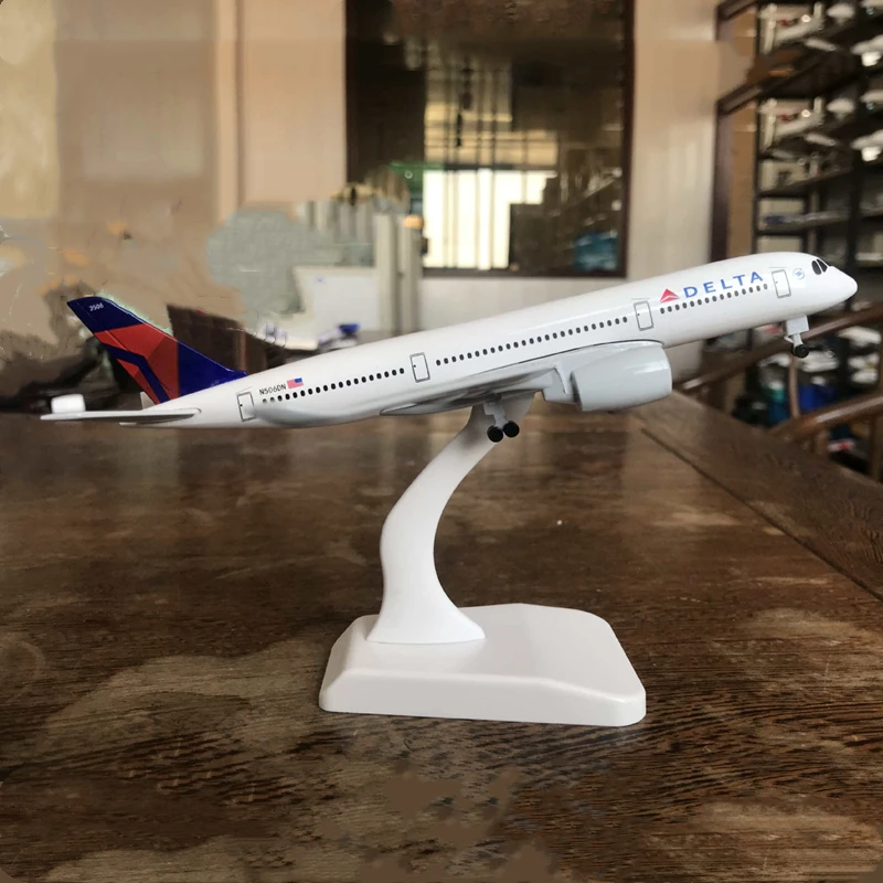 20CM Airbus A350 Air American DELTA Airways Alloy Metal Diecast Plane Model Airlines Airplane Aircraft Gift Collectible Display