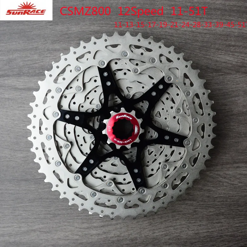 SunRace12 Speed Bike Cassette 11-51T Mountain Bike Flywheel CSMZ600/CSMZ800