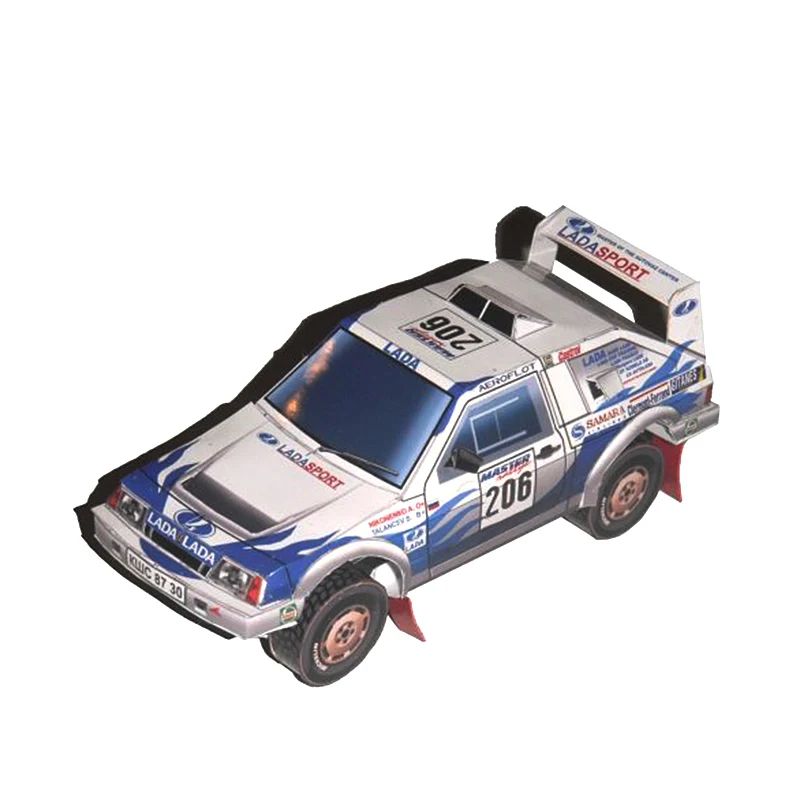 Lada Samara T3 1990/1995 1:32 Dakar Rally Racing Car Origami Art 3D Paper Model Papercraft DIY Handmade Craft Toys ZX-026 027