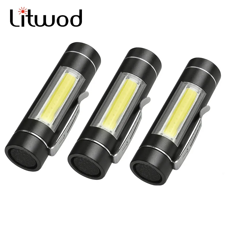 LED COB MINI Flashlight Torch LED 1 Mode use 14500 Battery For Reading Camping working lantern Portable Penlight  Outdoor