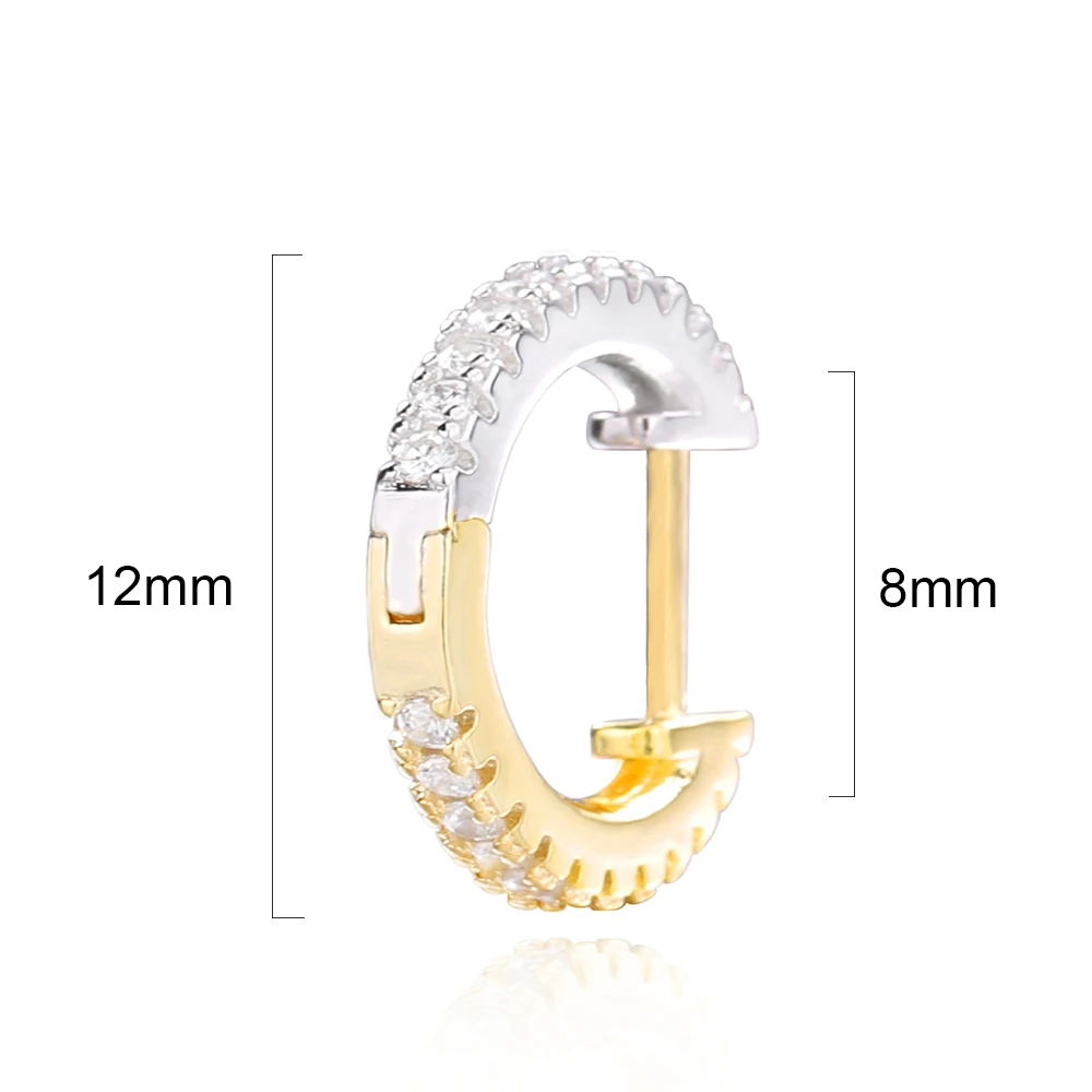 SHADOWHUNTERS-أقراط حلقية من الفضة الإسترليني عيار 925 بألوان متباينة ومجوهرات بأحجار تشيكوسلوفاكيا للنساء #2