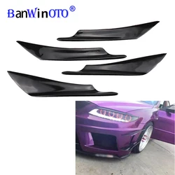 Universal Front Side Wing Spoiler Fin Bumper Protector Air Trim Diffuser Canards Splitters Lip 4pcs/set For Car Styling Tunning