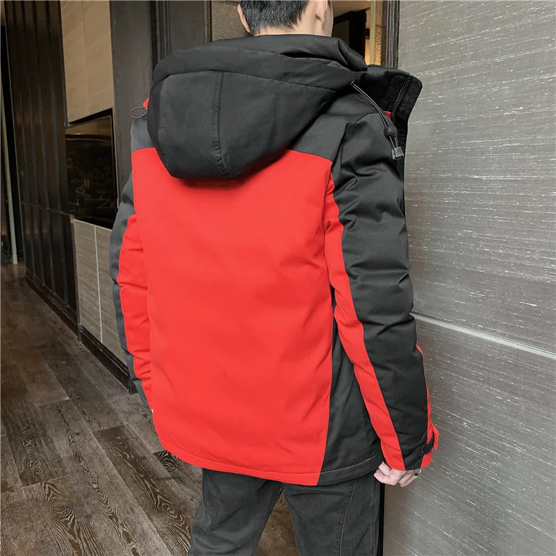 Winter Men's Thick Warm Cotton-padded Jacket Casual Hooded Cotton-padded Jacket Loose Trend Ski Jacket