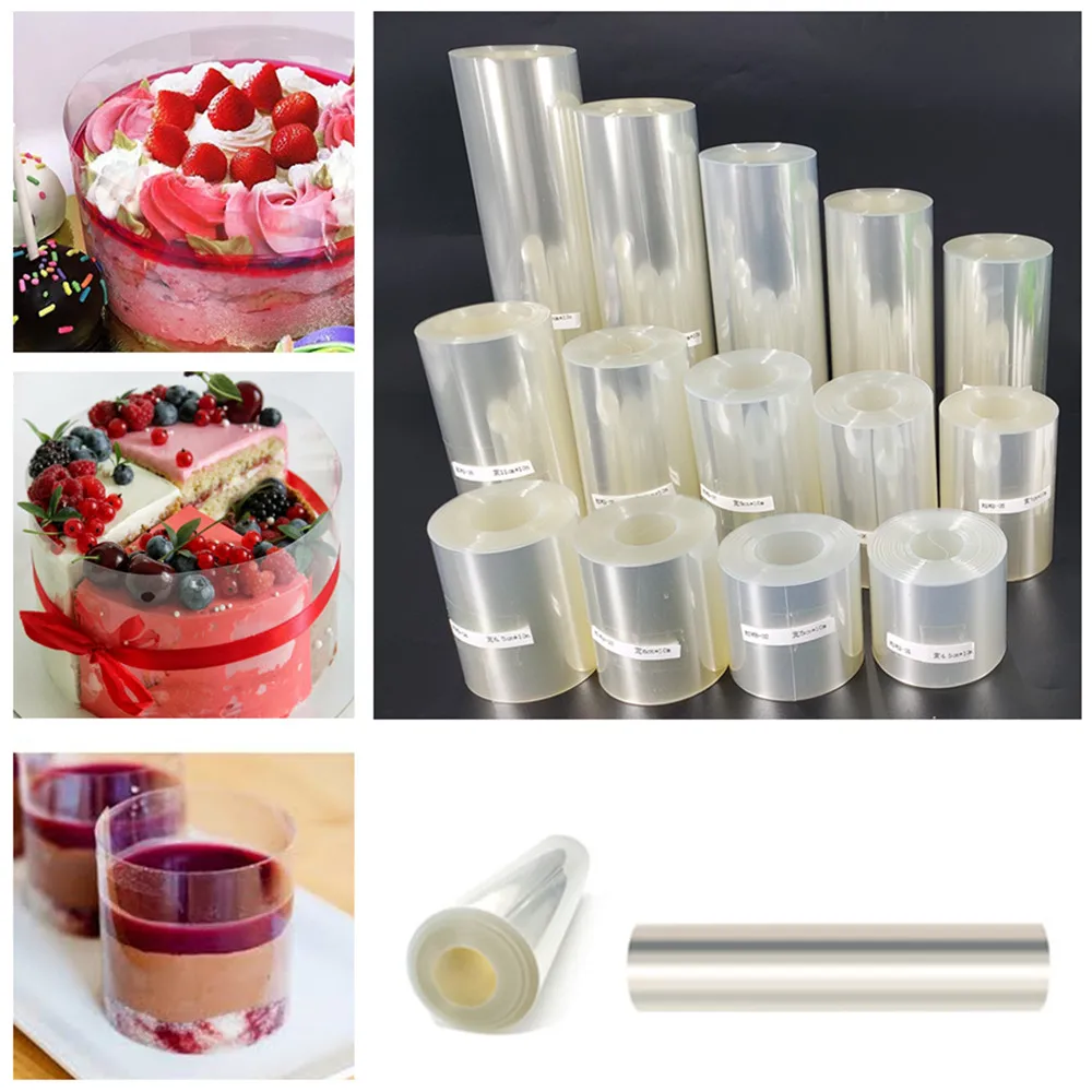 Width 4.5/5/6/6.5/7cm PET Cake Collar Mousse Cake Sheets Surrounding Edge Clear Cake Strips Cake Decorating Tools Bakeware