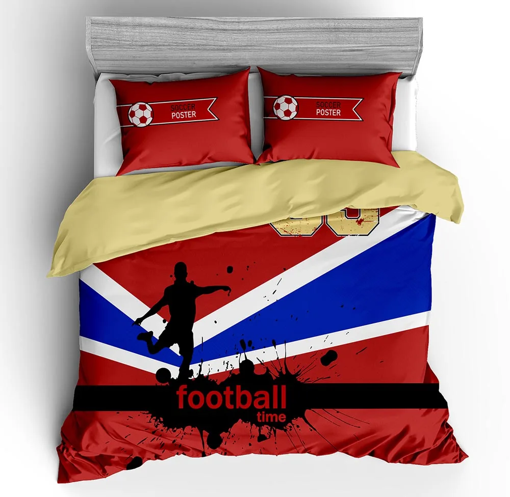 

Dream NS 100% Polyester Bedding 3D Football Sportswear Duvet Pillowcase Boy Birthday Gift Soft Textile 4 Piece Set Large / Small