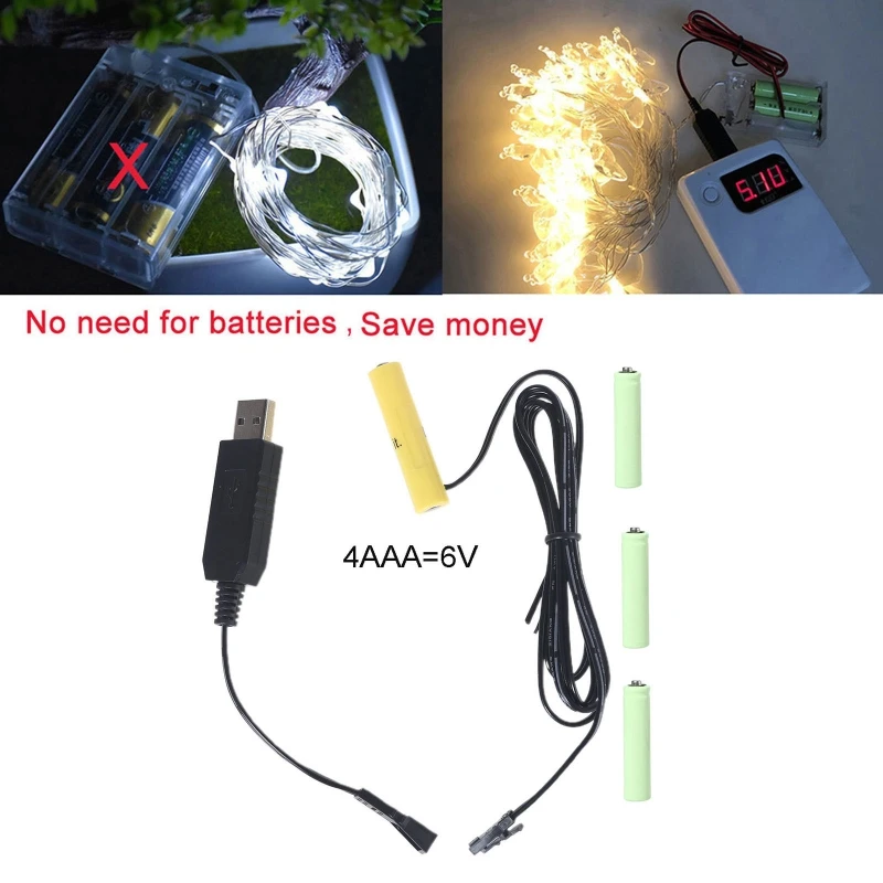 Манекен батарей AAA повторного использования, съемный кабель питания USB/Type C для батареи AAA, заменяет батарею AAA для Светодиодный ных игрушек