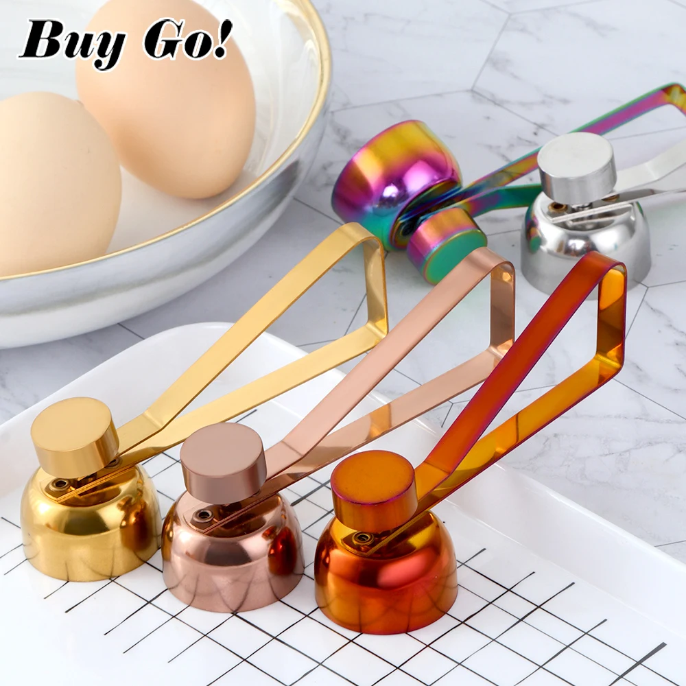 1PC Egg Scissors 304 Stainless Steel Boiled Egg Topper Shell Cutter Knocker Raw Egg Cracker Separator Egg Opener Kitchen Tools