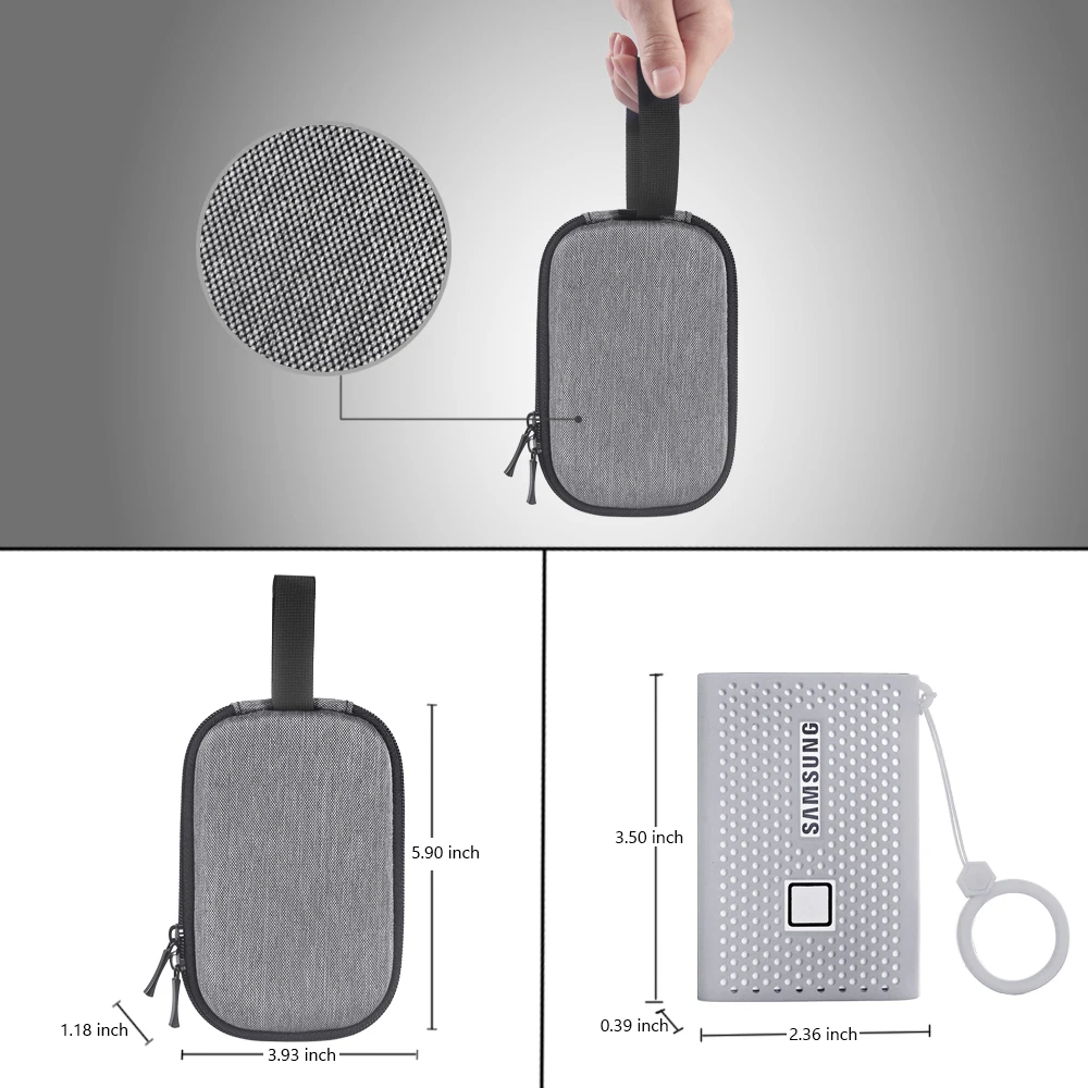 Zoprore収納保護ケースサムスンt7タッチポータブルssd外付けソリッドステートドライブキャリングケースシリコンカバー付き