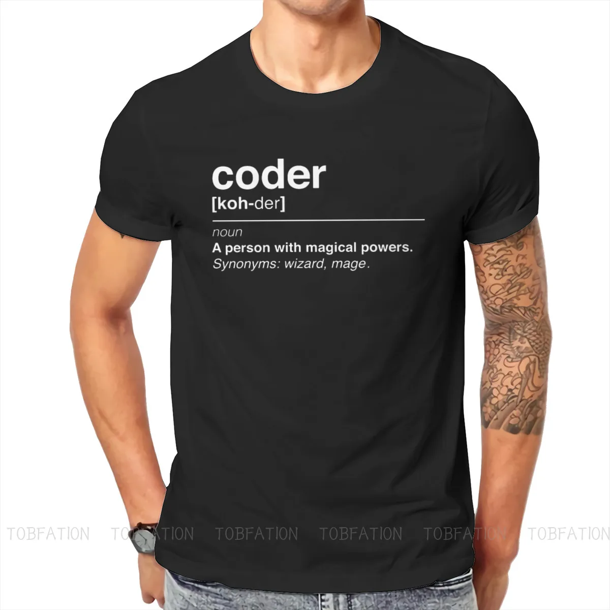 Coder Definition Men TShirt Software Developer IT Programmer Geek O Neck Tops 100% Cotton T Shirt High Quality Birthday Gifts