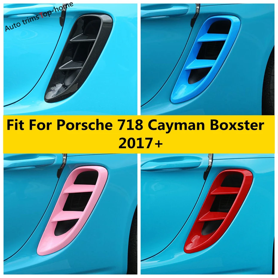 

For Porsche 718 Cayman Boxster 2017 - 2021 Car Side Body Air Outlet Vent Flow Fender Intake Sticker Decor Cover Trim Accessories