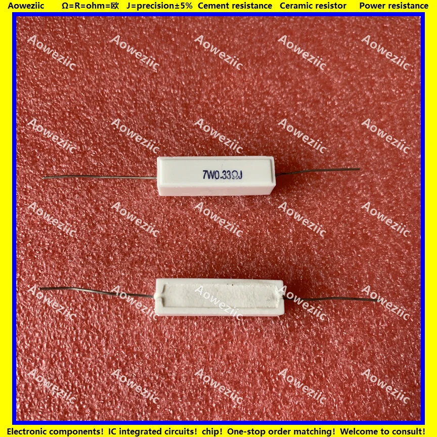 10Pcs/Lot 7WR33J 7W0.33ΩJ RX27-1 SQP Horizontal Cement Resistance 7W0.33ohm Ceramic Resistance Precision ±5% Power Resistance